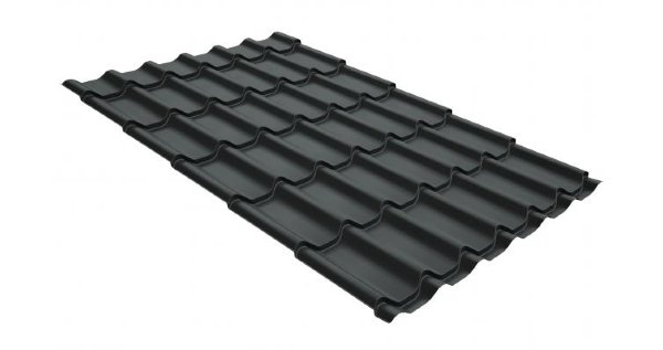 Металлочерепица классик GL 0,5 GreenCoat Pural Matt RR 23 темно-серый (RAL 7024 мокрый асфальт) купить в Наро-Фоминске
