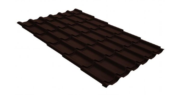 Металлочерепица классик GL 0,5 GreenCoat Pural Matt RR 887 шоколадно-коричневый (RAL 8017 шоколад) купить в Наро-Фоминске