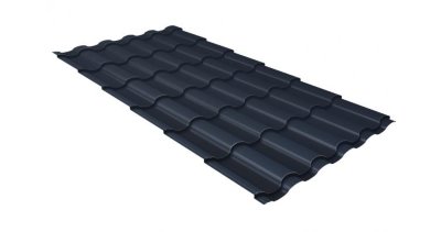 Металлочерепица кредо GL 0,5 Quarzit lite RAL 7024 мокрый асфальт