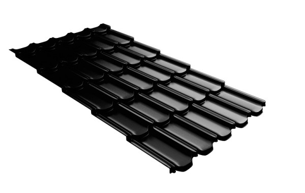 Металлочерепица квинта плюс с 3D резом 0,5 GreenСoat Pural Matt RR 33 черный (RAL 9005 черный) купить в Наро-Фоминске