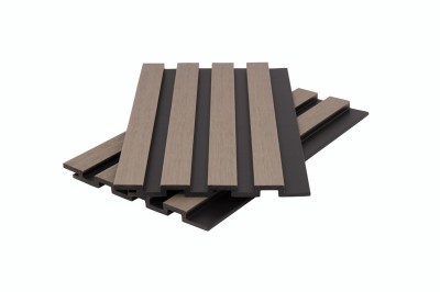 Стеновая панель брусковая двухцветная co-extrusion, snow mix