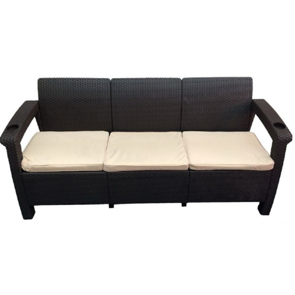 Трёхместный диван  Yalta Sofa 3 Seat венге купить в Наро-Фоминске