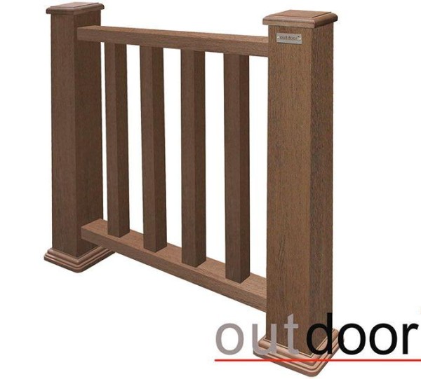 Ограждение из ДПК Outdoor Классик 3D STORM коричневый микс купить в Наро-Фоминске