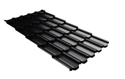 Металлочерепица квинта плюс с 3D резом 0,5 Quarzit lite RAL 9005 черный
