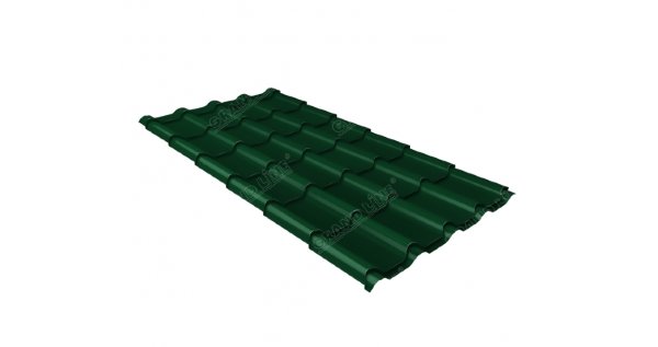 Металлочерепица камея 0,5 Satin RAL 6005 зеленый мох купить в Наро-Фоминске