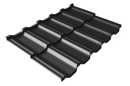 Металлочерепица модульная Квинта Uno Grand Line c 3D резом 0,5 Satin Мatt RAL 9005 черный купить в Наро-Фоминске